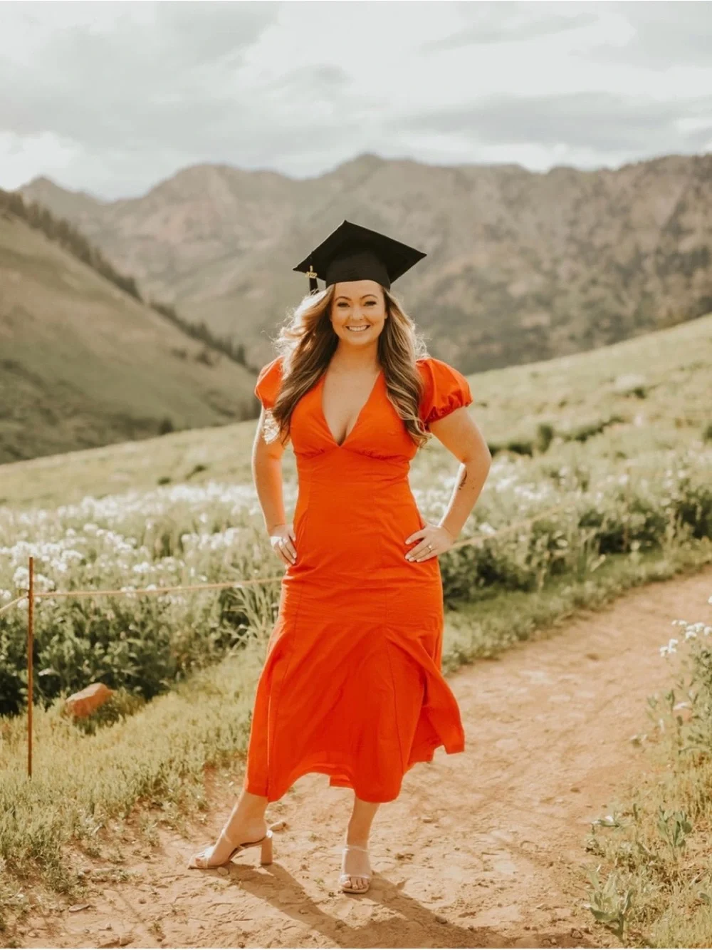 Abercrombie & Fitch Orange V-Neck Maxi Dress
